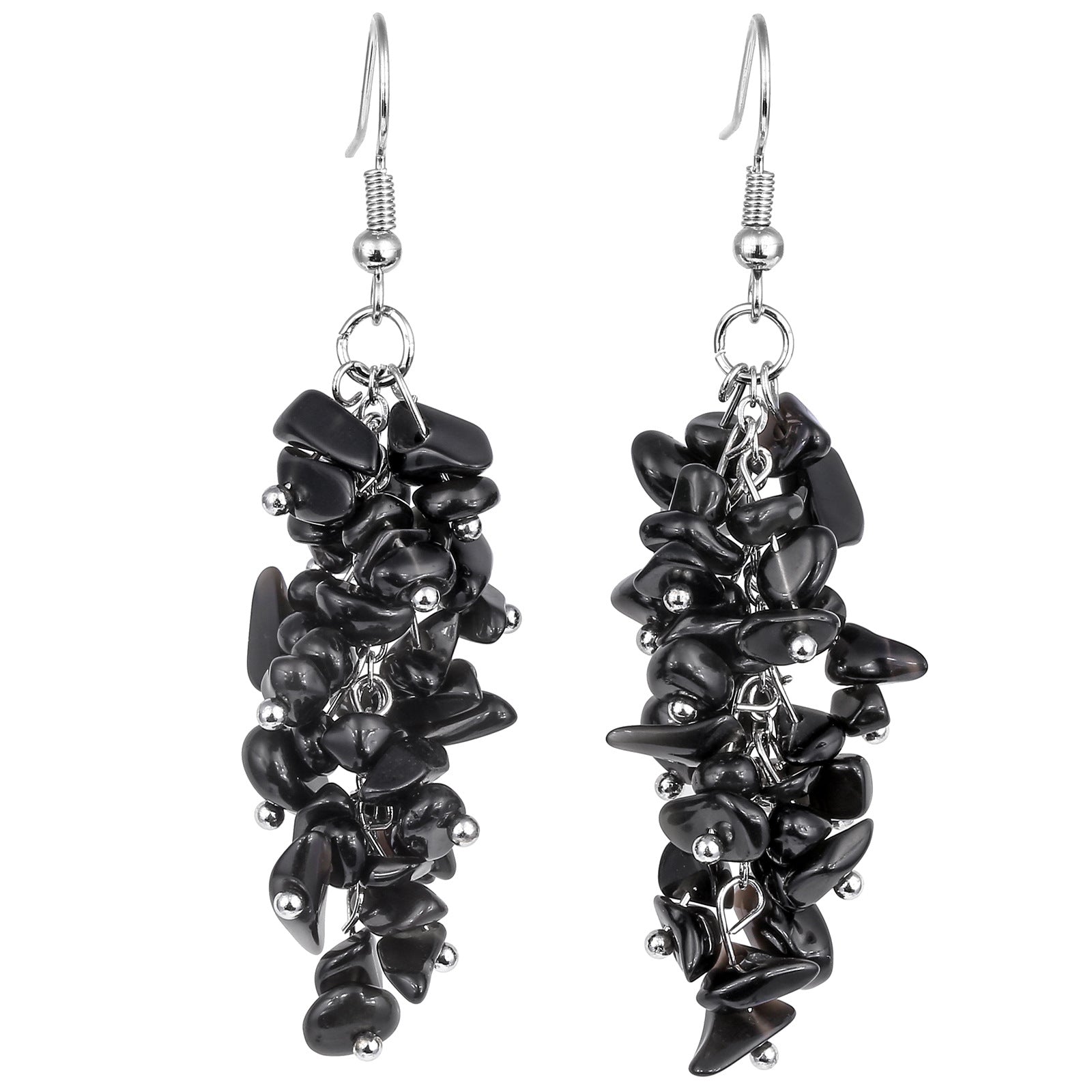 Wholesale Crystal Irregular Gravel Colored Grape String Tassel String Earrings
